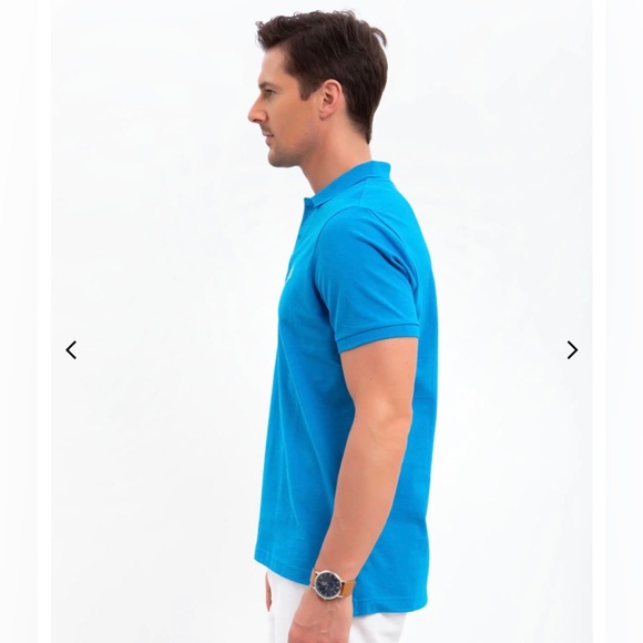 NWT Len’s Size Large U.S.POLO ASSN Short-sleeve Polo Shirt Logo Embroidered Blue - Picture 3 of 14